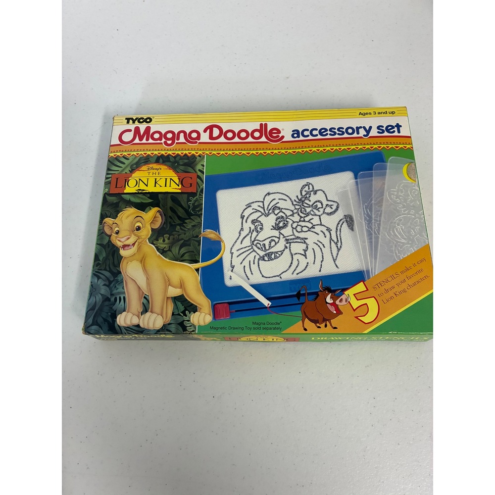Vintage 1994 Tyco Disney The Lion King Magna Doodle 5 Stencil Accessory Set 4854